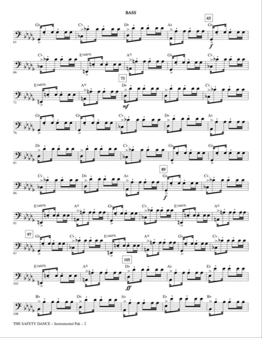 The Safety Dance - Bass The Safety Dance - Bass Choir scores gallery preview page 2