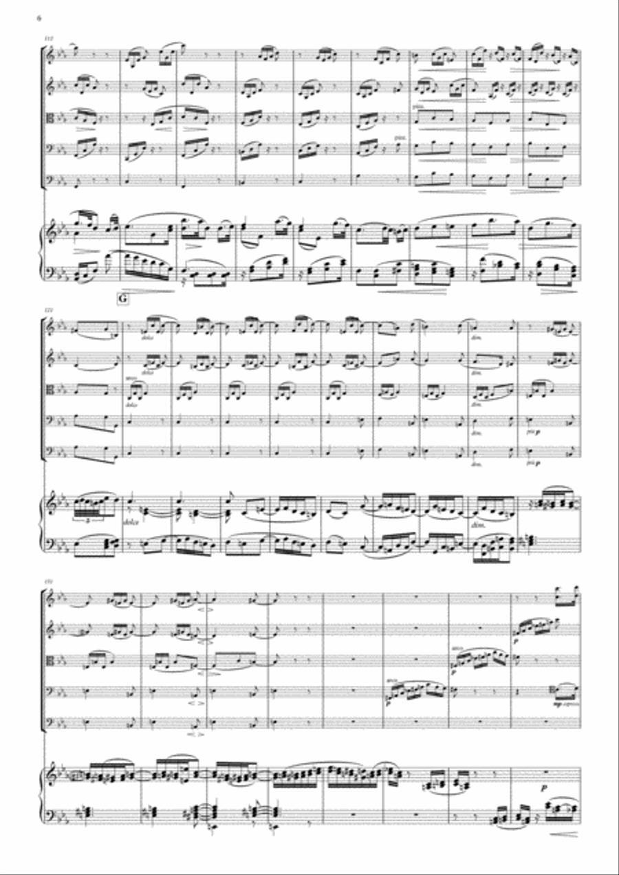 Symphony n°3 op.90, 3rd mvt for String Orchestra (quintet) and Piano Chamber Orchestra scores gallery preview page 6