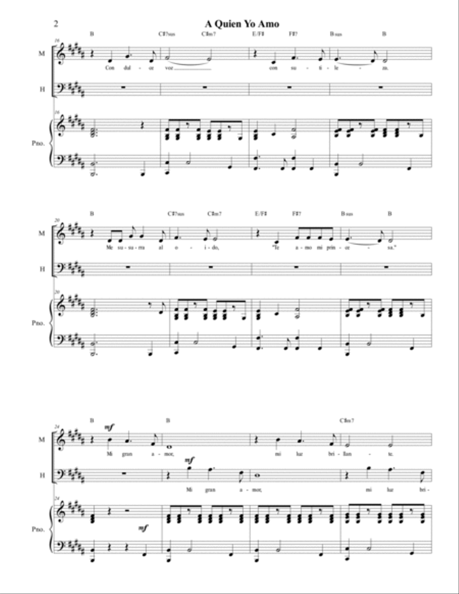 A Quien Que Yo Amo - Dueto vocal por hombre y mujer Vocal Duet scores gallery preview page 4