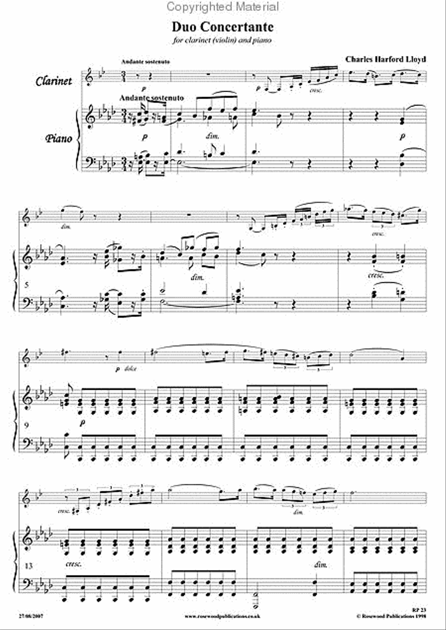 Duo Concertante Clarinet Solo scores gallery preview page 2