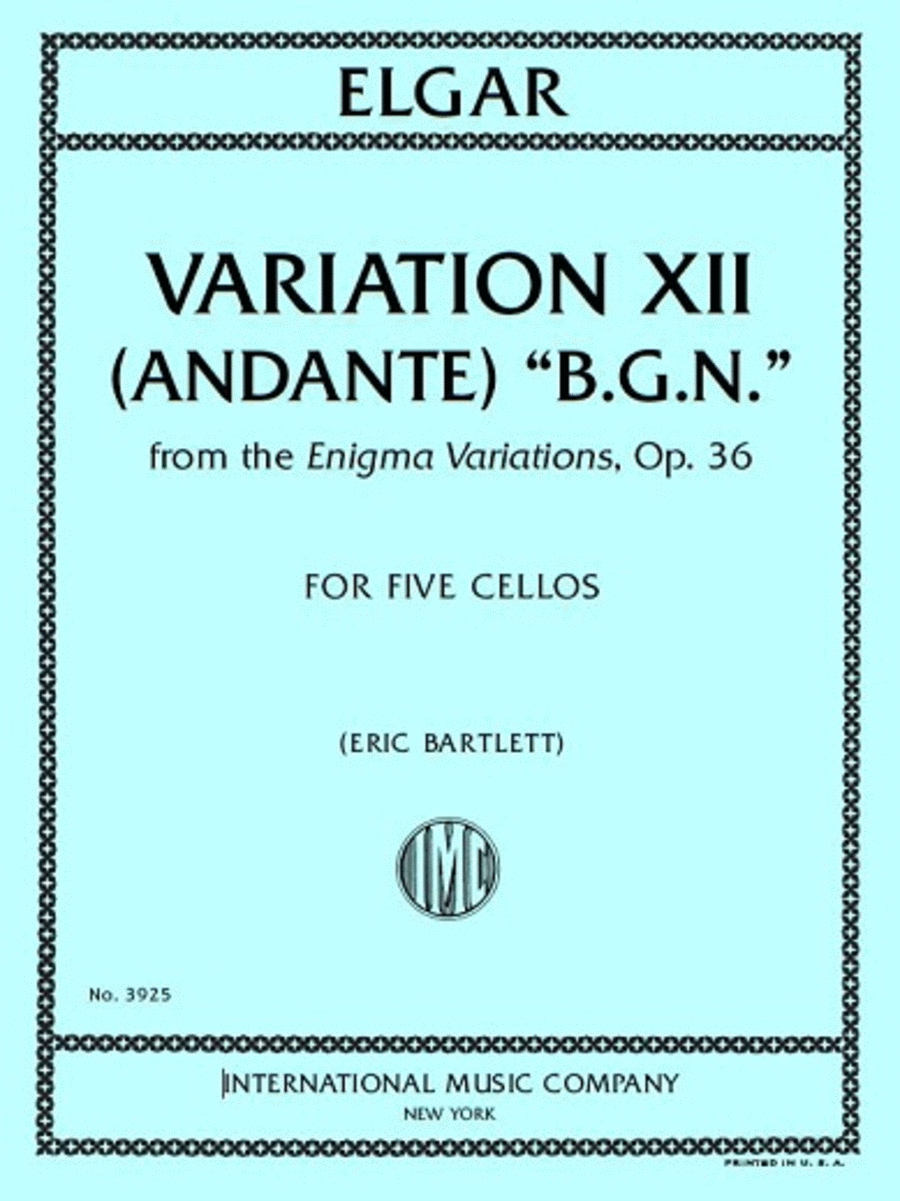Variation XII (Andante) \"B.G.N.\" from the Enigma Variations, Op. 36