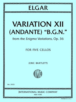 Book cover for Variation XII (Andante) "B.G.N." from the Enigma Variations, Op. 36