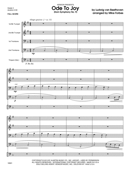Ode To Joy (from Symphony No. 9) Trombone - Sheet Music