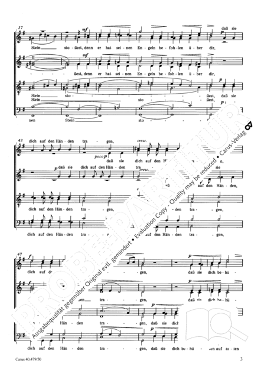 Denn er hat seinen Engeln befohlen SSAATTBB scores gallery preview page 4
