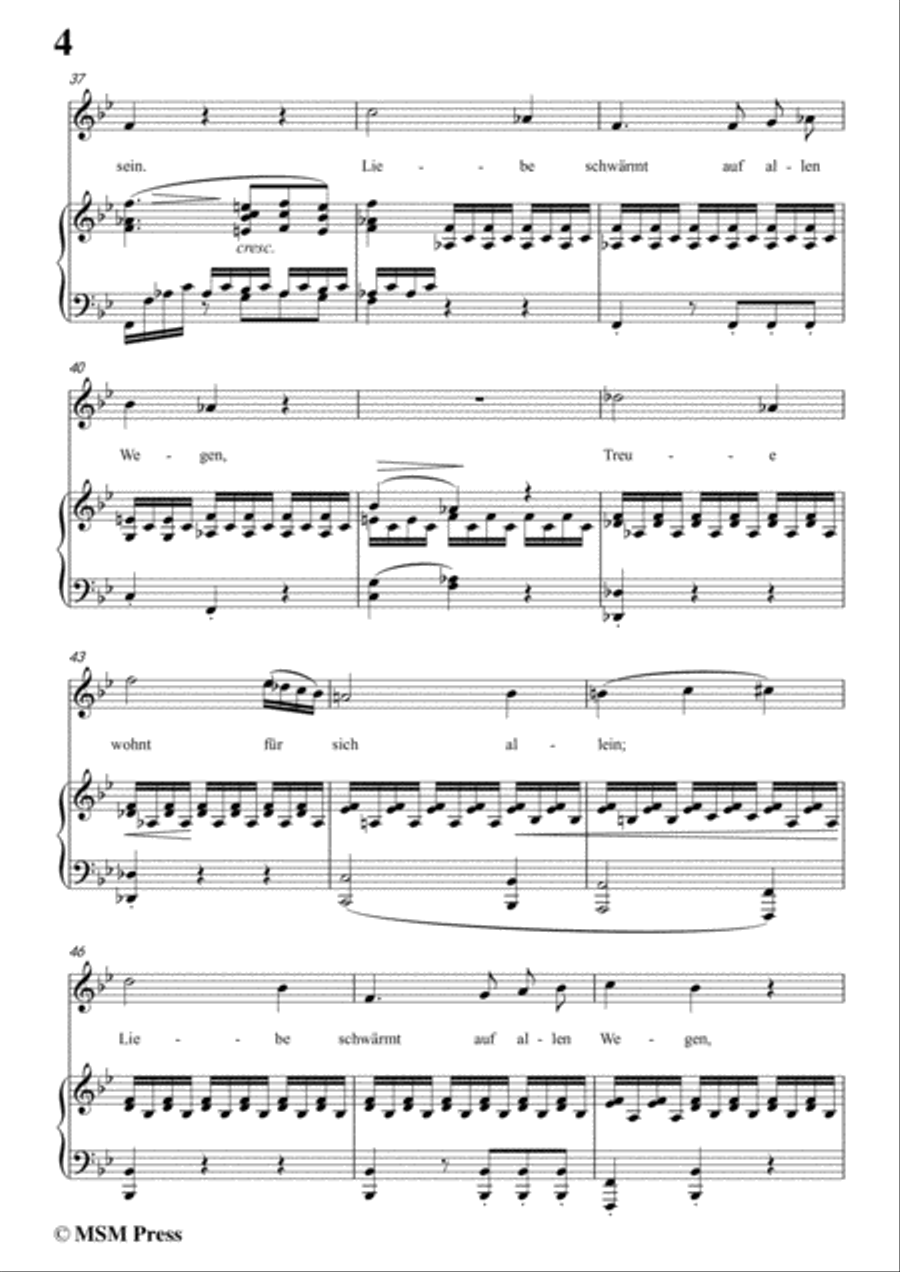Schubert-Liebe schwärmt auf allen Wegen,in B flat Major Piano, Vocal scores gallery preview page 6