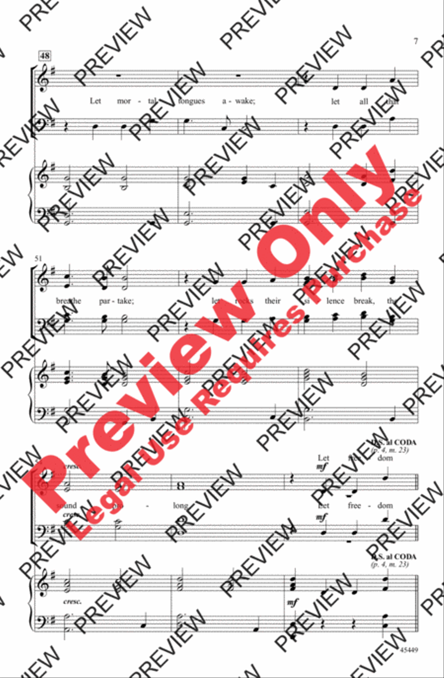 Let Freedom Ring! 4-Part scores gallery preview page 7