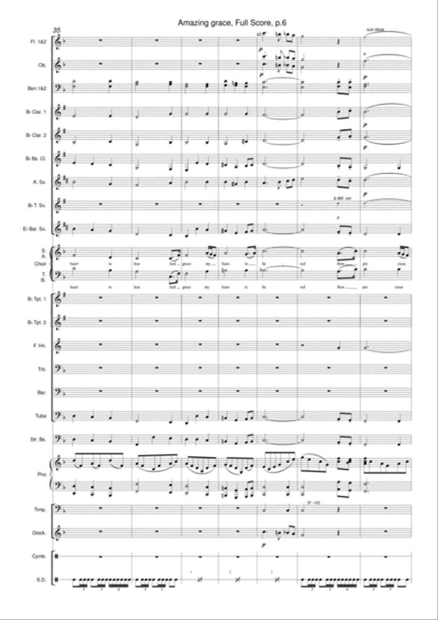Amazing grace for wind band and choir 4-Part scores gallery preview page 6