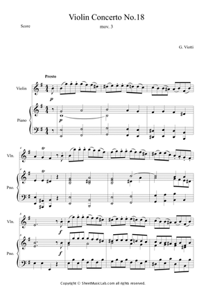 Book cover for Viotti Violin Concerto No. 18 in E Minor III.Presto