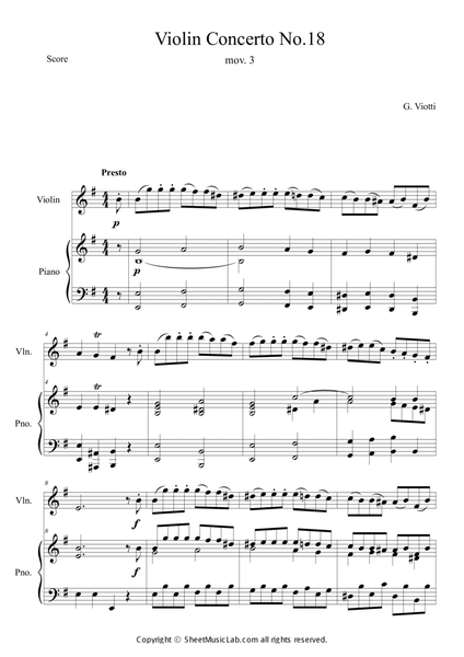 Viotti Violin Concerto No. 18 in E Minor III.Presto image number null