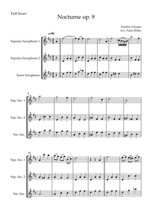 Nocturne Op.9 No. 2 (Frédéric Chopin) for Saxophone Trio