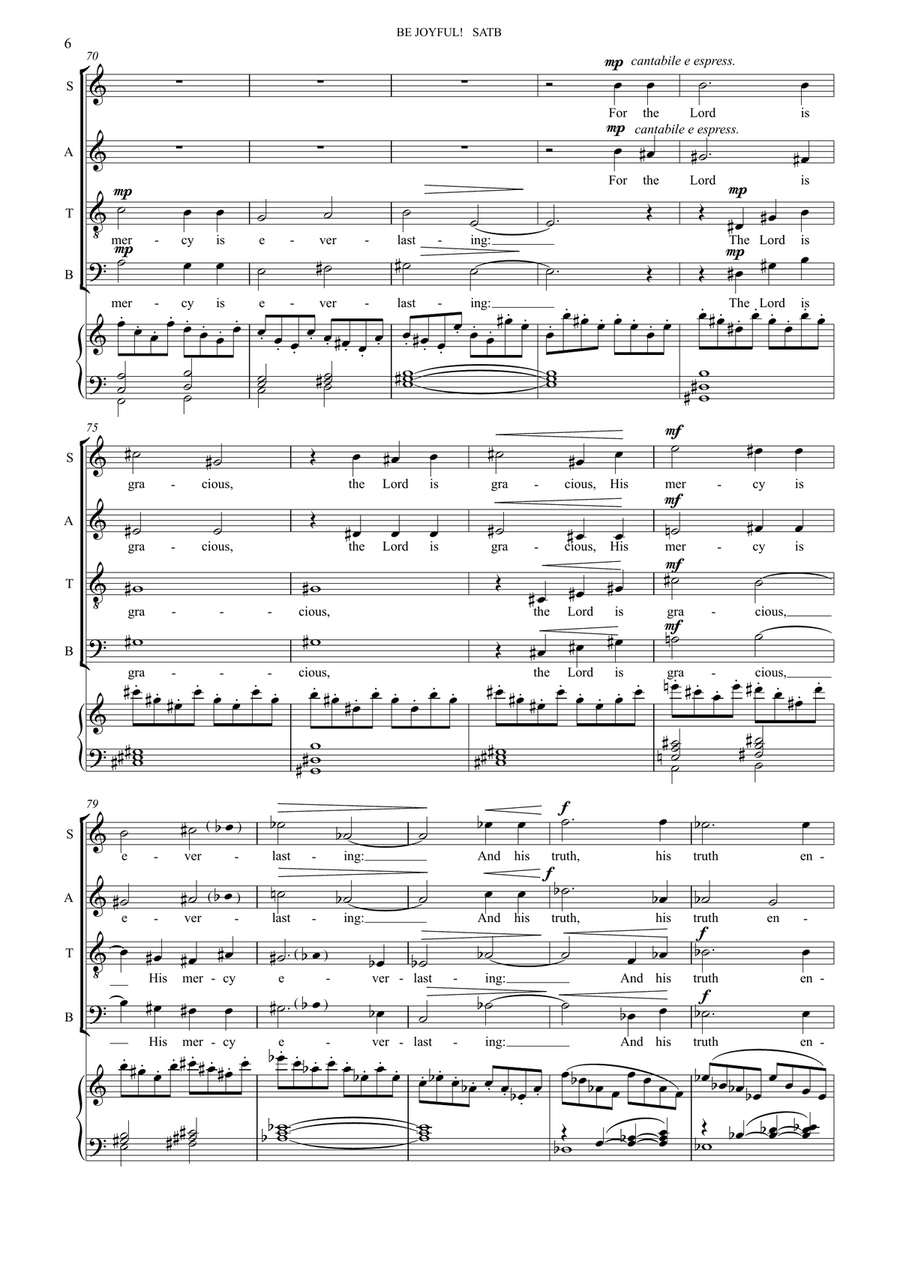 Be Joyful! (for SATB and organ) 4-Part scores gallery preview page 6