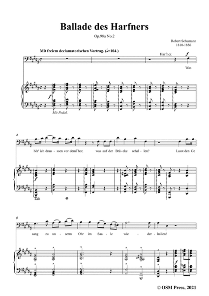 Schumann-Ballade des Harfners,Op.98a No.2,in B Major