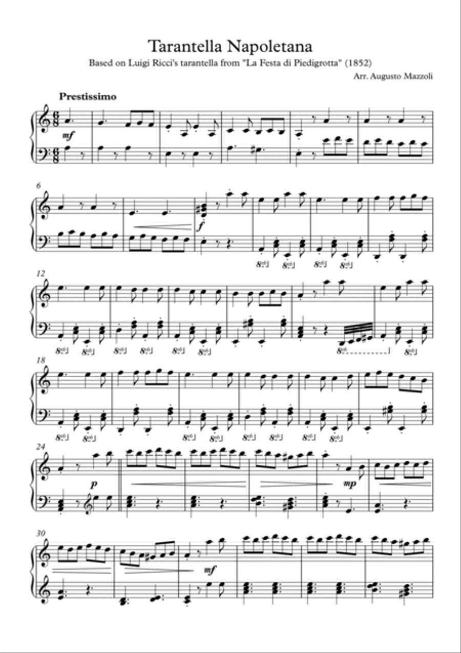 Tarantella Napoletana Piano Solo scores gallery preview page 2