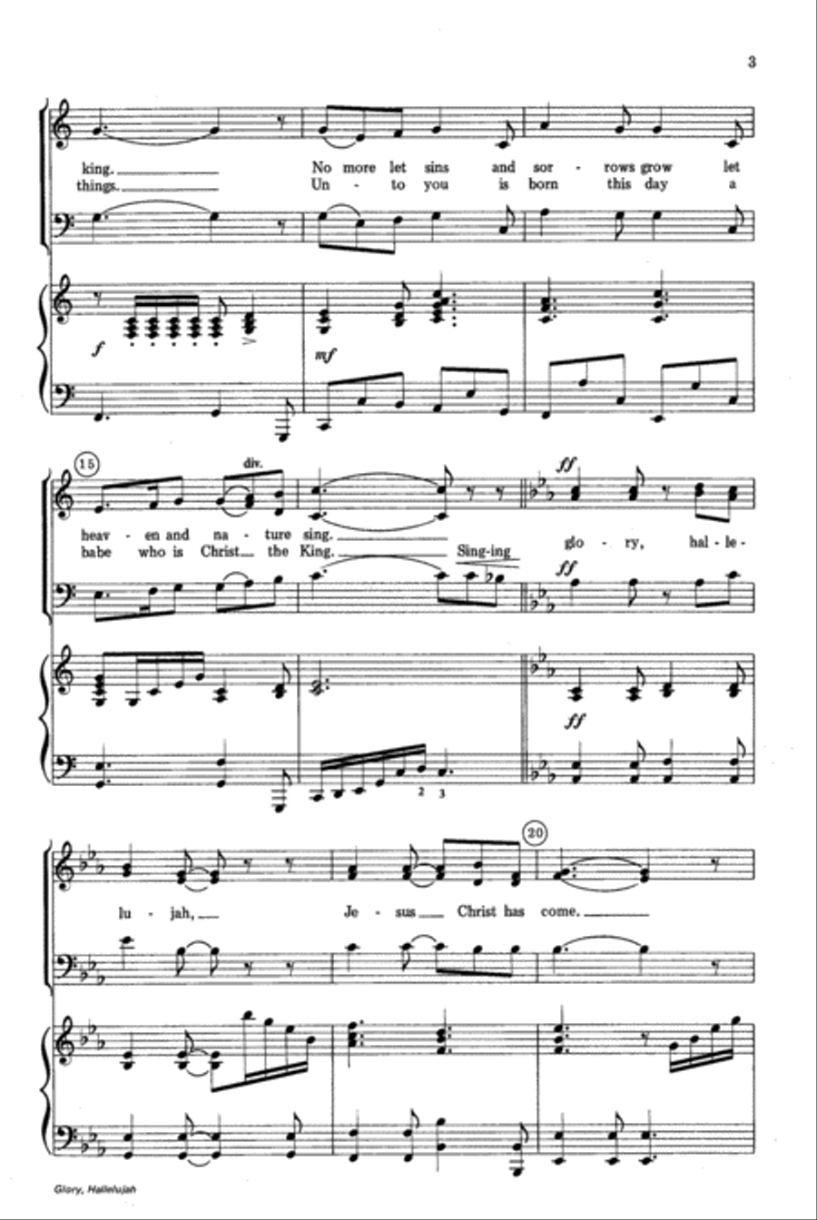 Glory, Hallelujah Glory, Hallelujah 3-Part scores gallery preview page 3