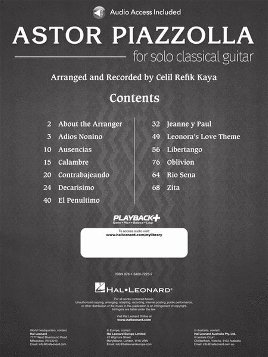Astor Piazzolla for Solo Classical Guitar Acoustic Guitar scores gallery preview page 3