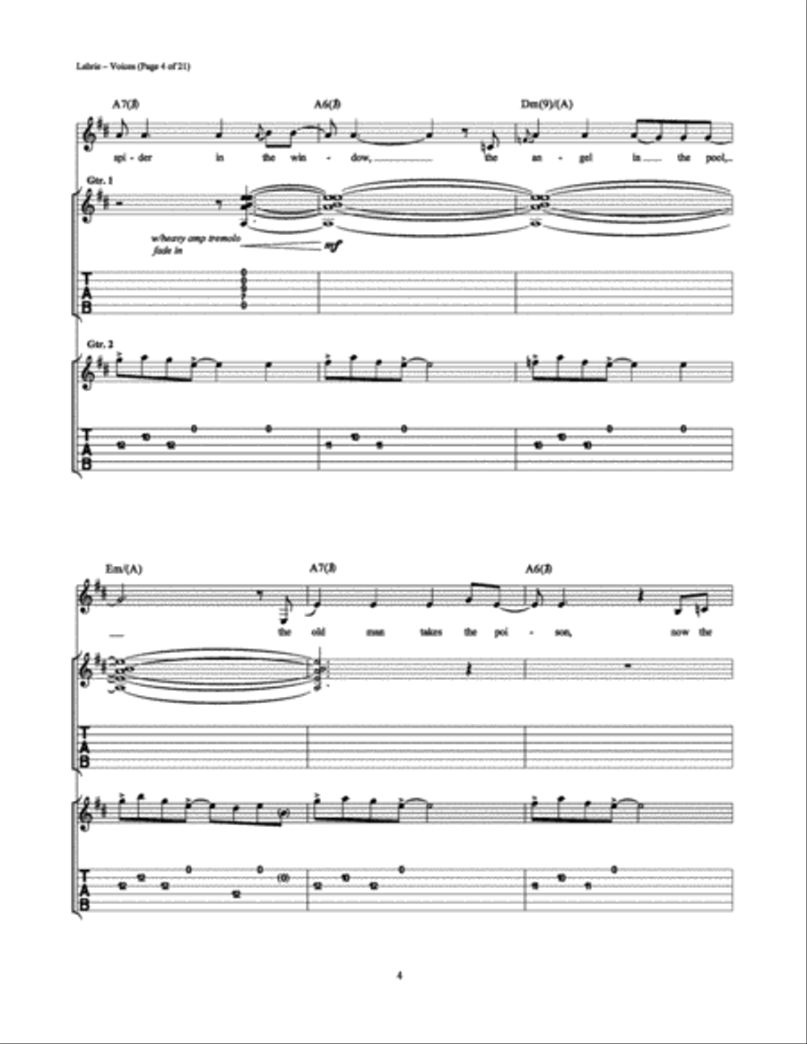 Voices Electric Guitar scores gallery preview page 4