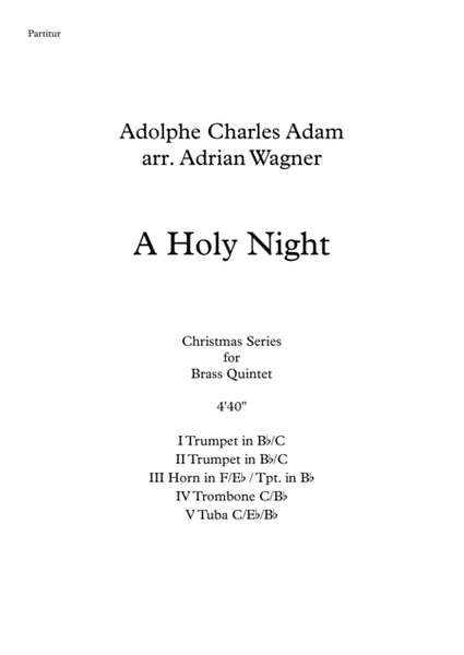 "A Holy Night" Brass Quintet arr. Adrian Wagner image number null