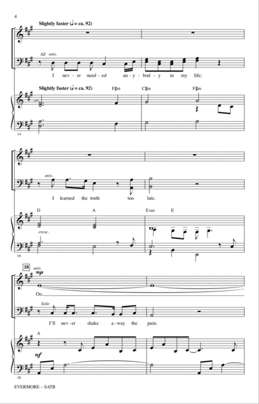 Evermore (from Beauty And The Beast) (arr. Ed Lojeski) 4-Part scores gallery preview page 3