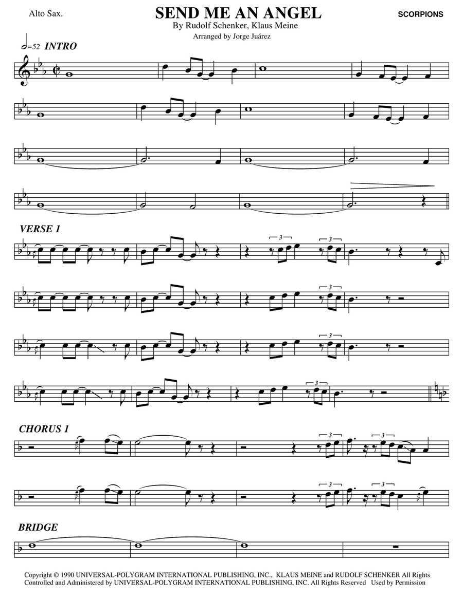 Send Me An Angel Alto Saxophone scores gallery preview page 1
