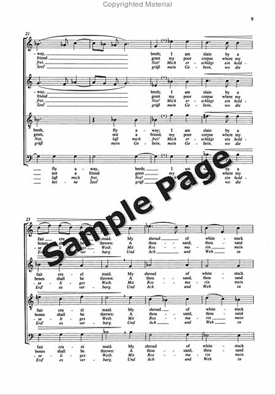 Songs 7 Shakespeare Comedies#5-6 4-Part scores gallery preview page 9