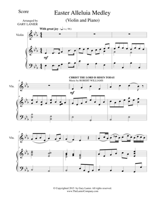 EASTER ALLELUIA MEDLEY (Duet – Violin/Piano) Score and Violin Part