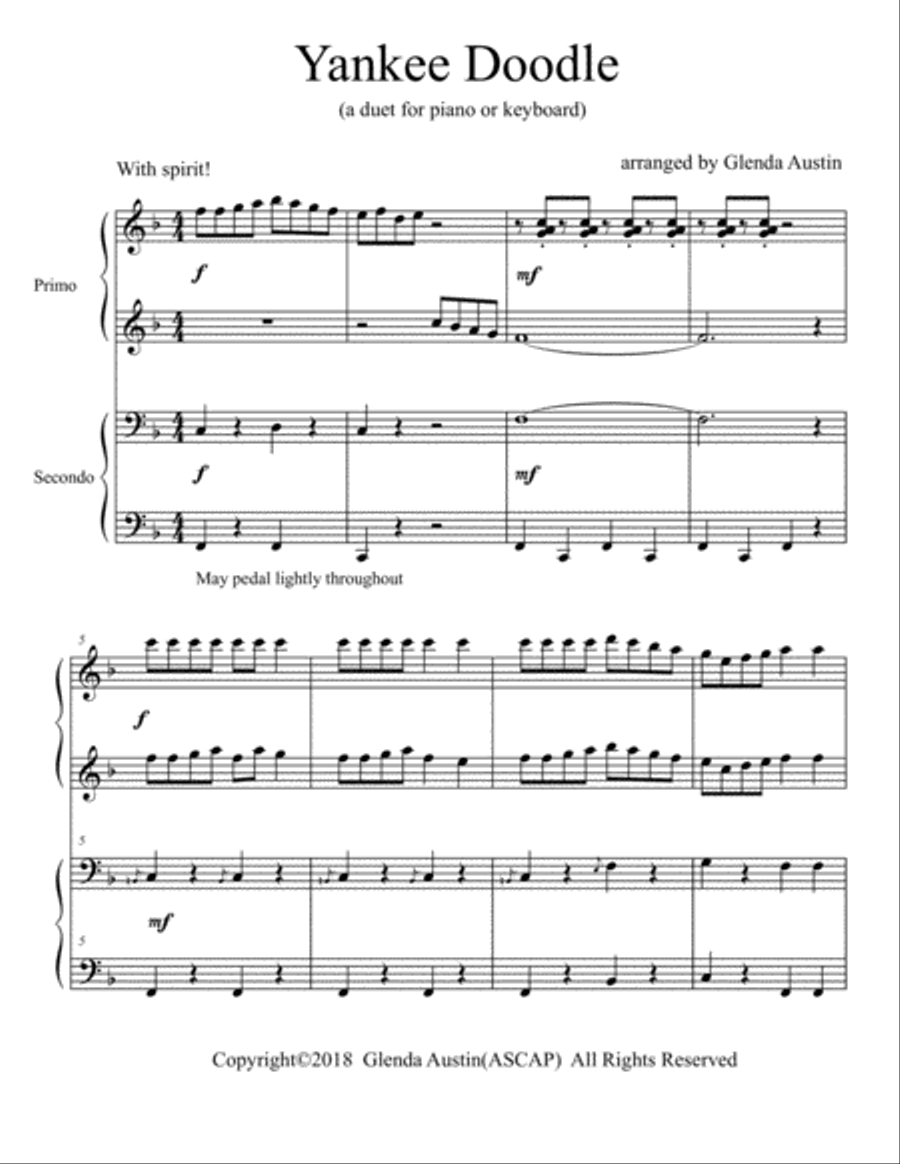 Yankee Doodle - Piano Duet Piano Method scores gallery preview page 2