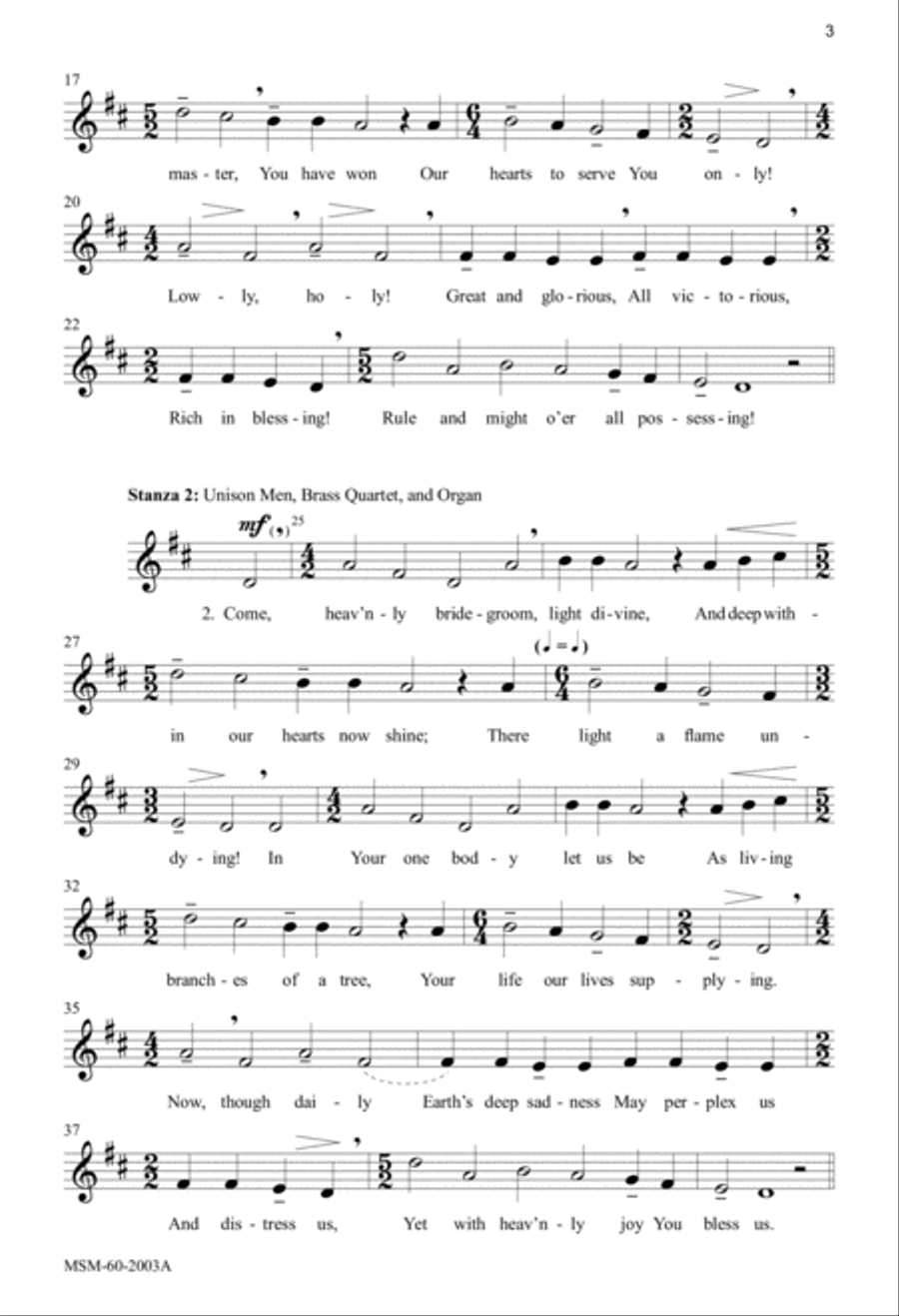 O Morning Star, How Fair and Bright (Downloadable Choral Score)