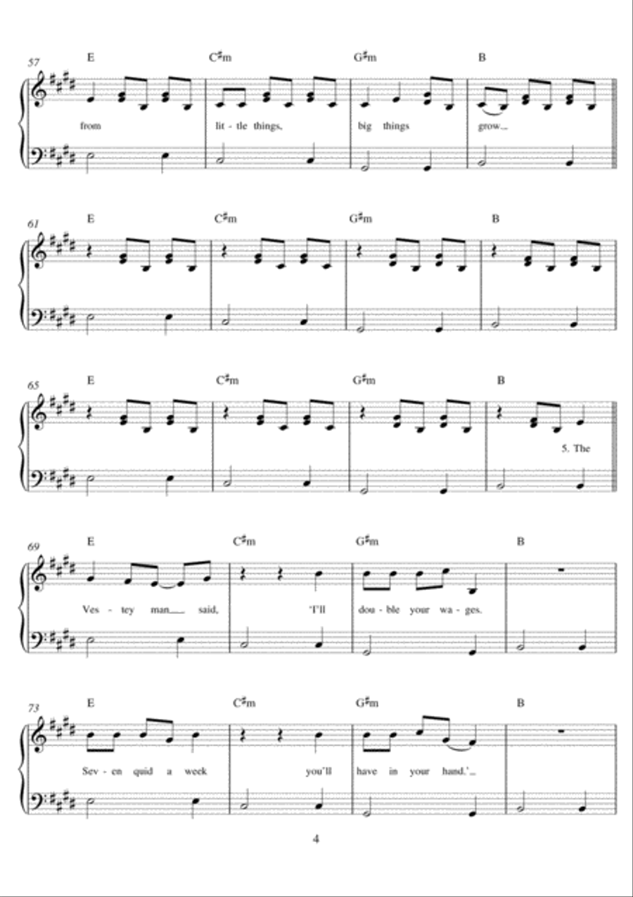 From Little Things Big Things Grow Easy Piano scores gallery preview page 4