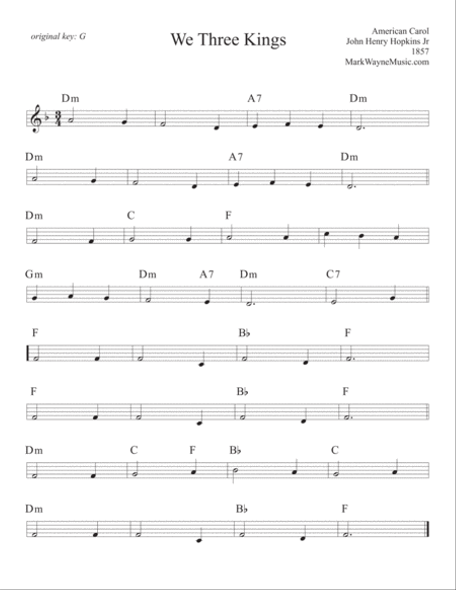 We Three Kings Piano scores gallery preview page 1