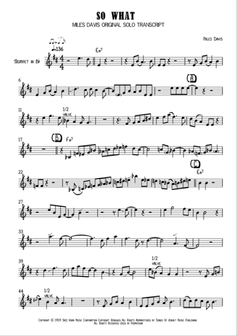 So What Trumpet Solo scores gallery preview page 2