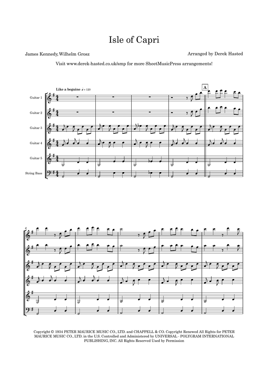 Isle Of Capri Guitar Ensemble scores gallery preview page 4