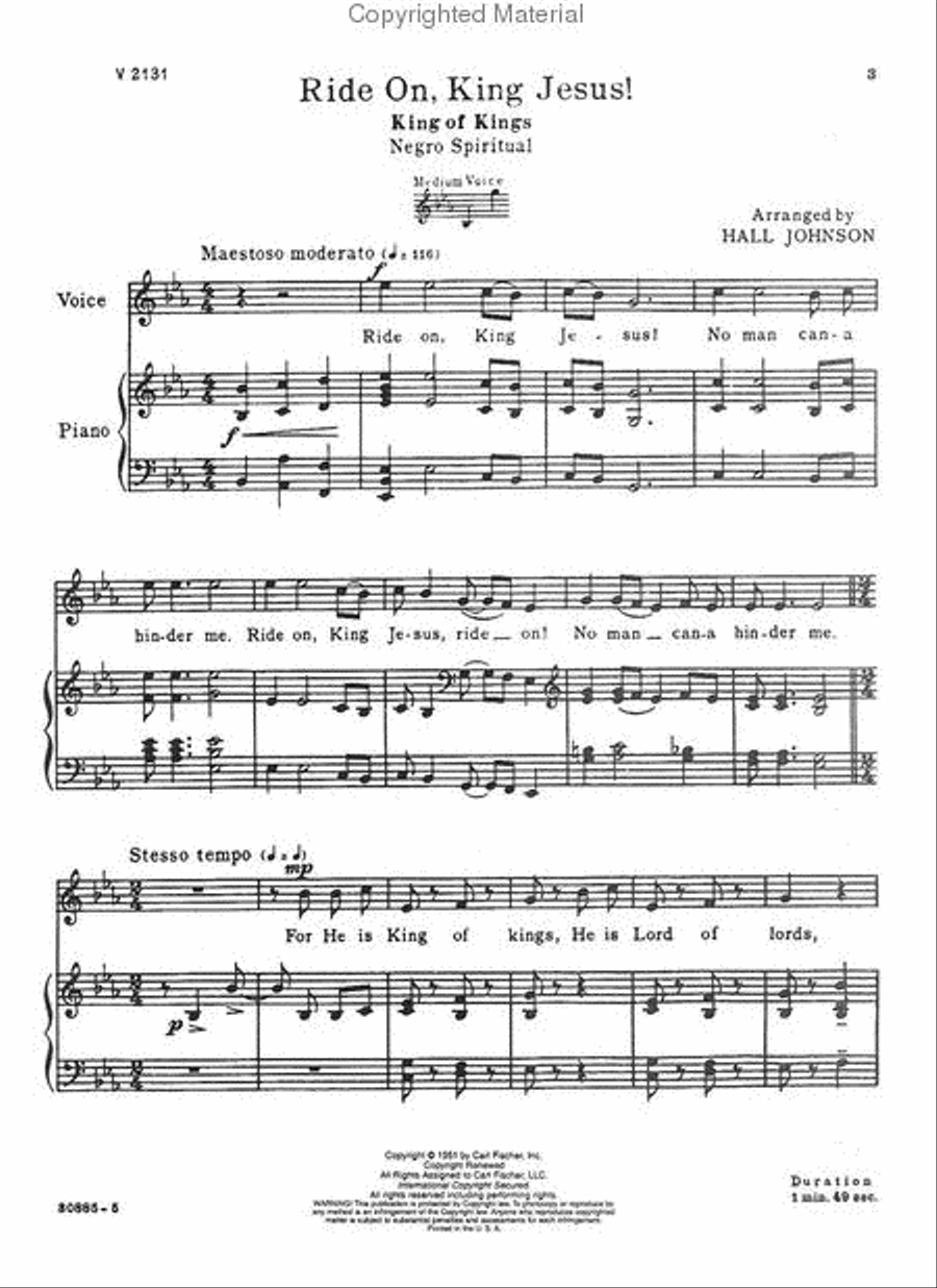 Ride On, King Jesus (King of Kings) Voice scores gallery preview page 2
