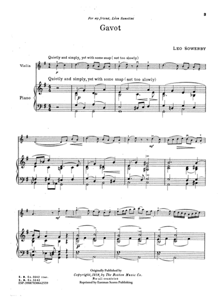 Suite, for violin and piano