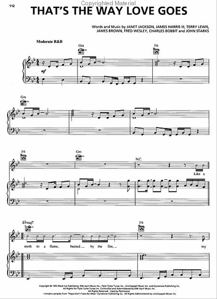 Best of Janet Jackson Piano, Vocal, Guitar scores gallery preview page 5