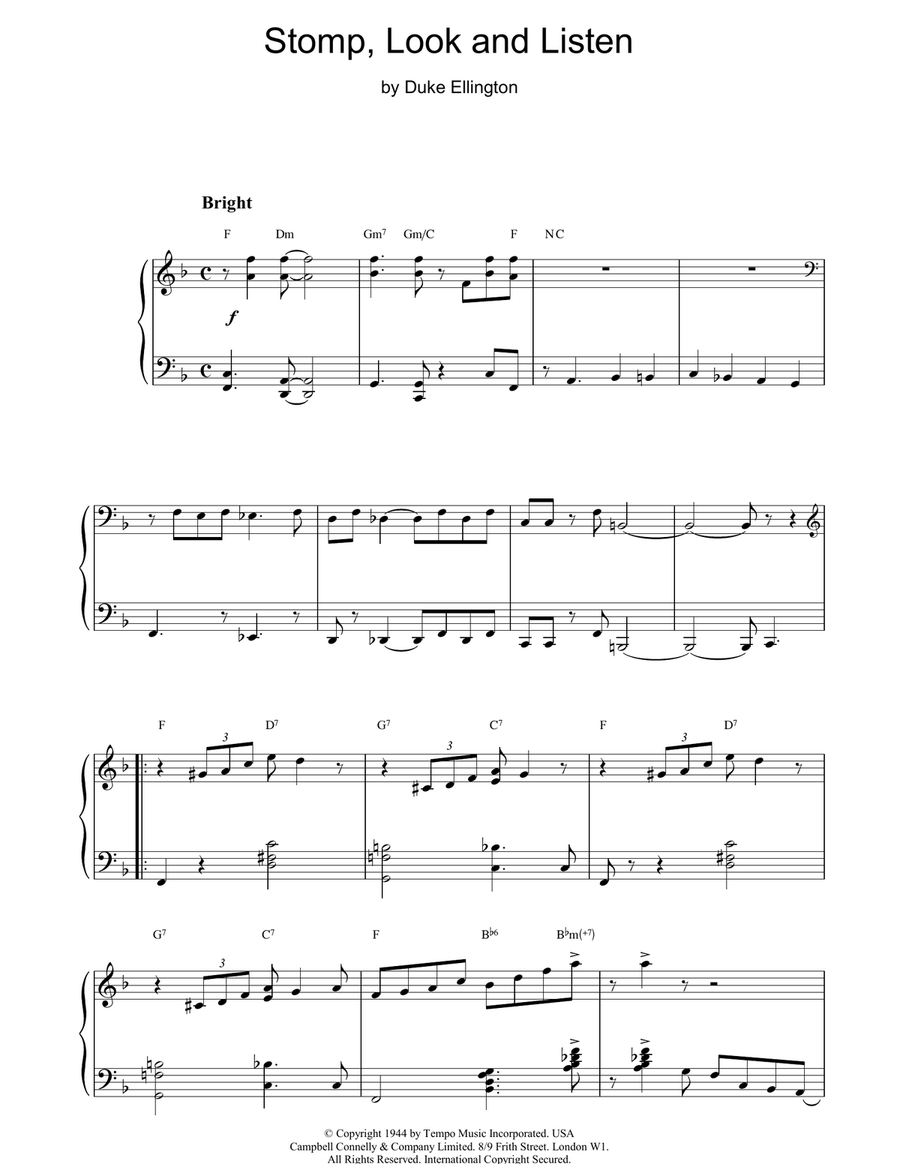 Stomp, Look and Listen Piano Solo scores gallery preview page 1