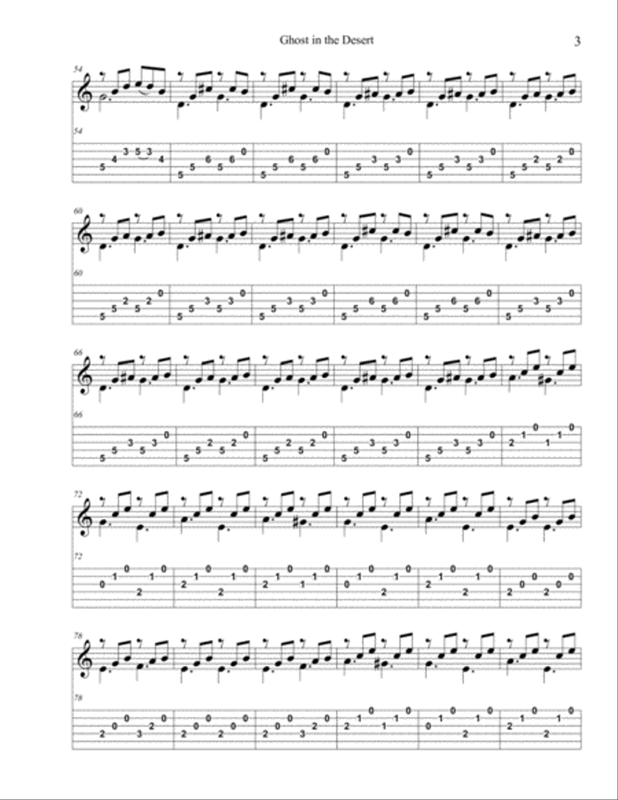 Ghost in the Desert Electric Guitar scores gallery preview page 3