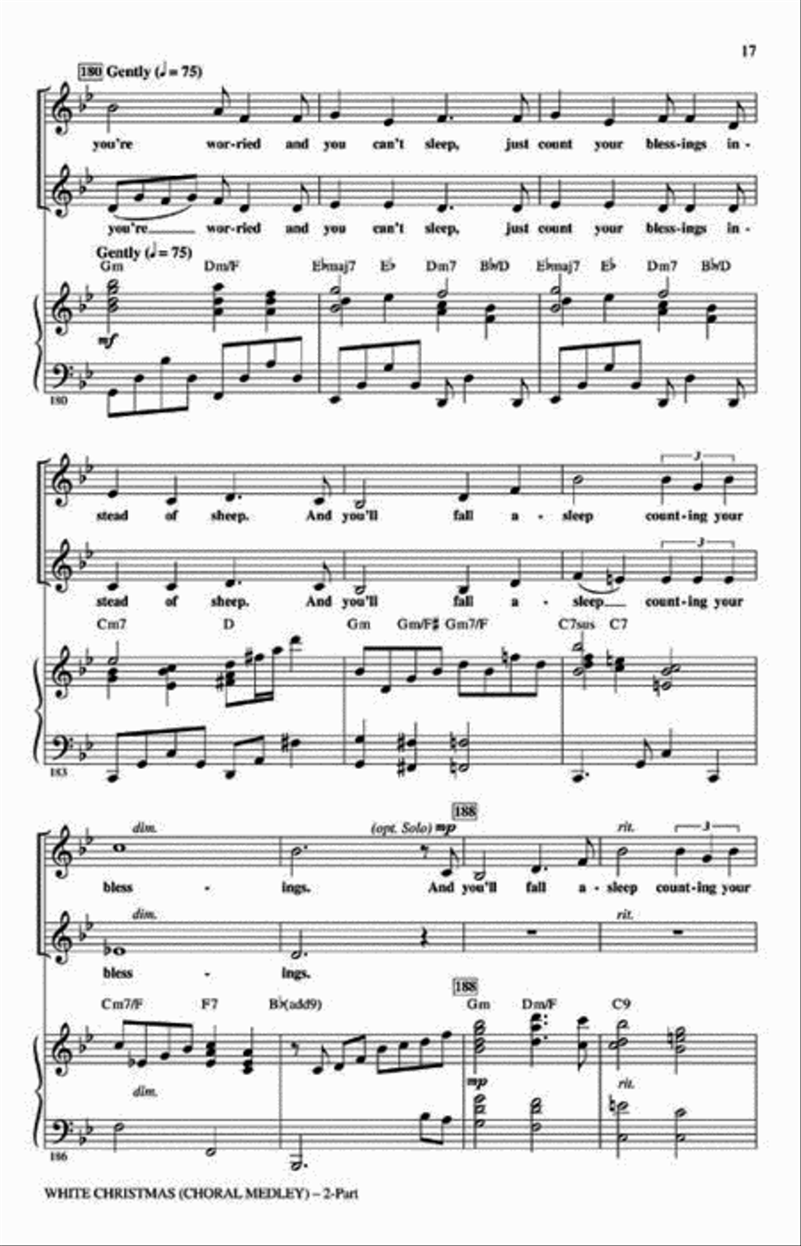 White Christmas (Choral Medley) 2-Part scores gallery preview page 4