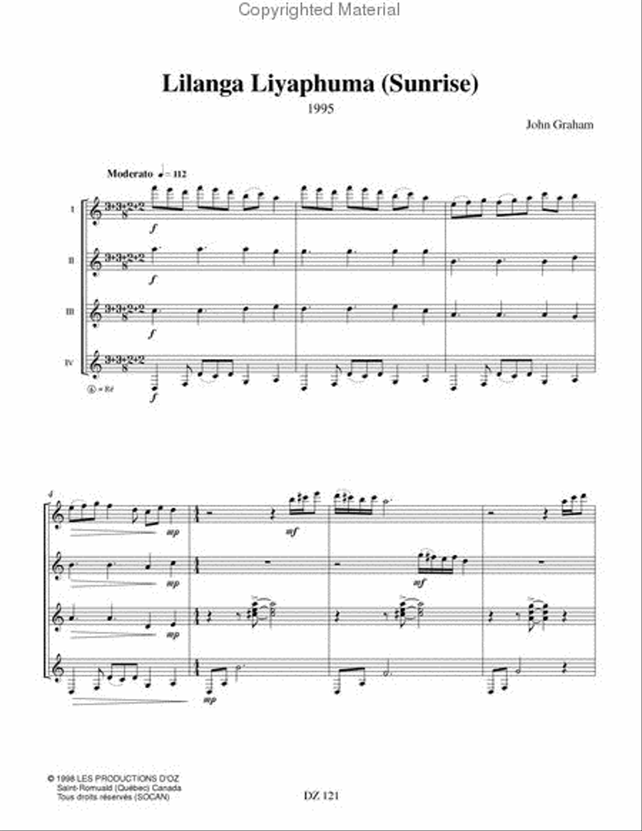 Lilanga Liyaphuma Lilanga Liyaphuma Guitar Ensemble scores gallery preview page 2