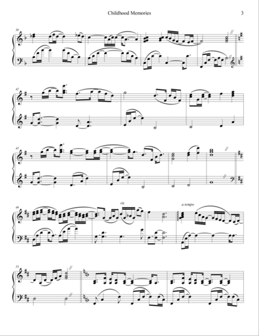 Childhood Memories Piano Solo scores gallery preview page 3