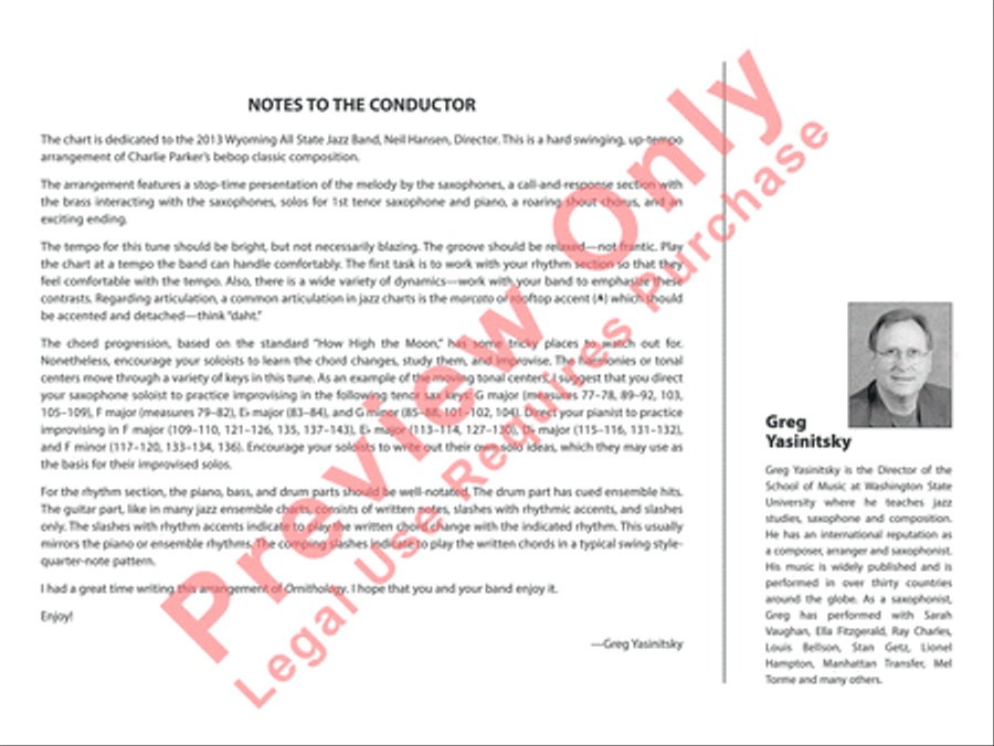 Ornithology Ornithology Jazz Ensemble scores gallery preview page 3