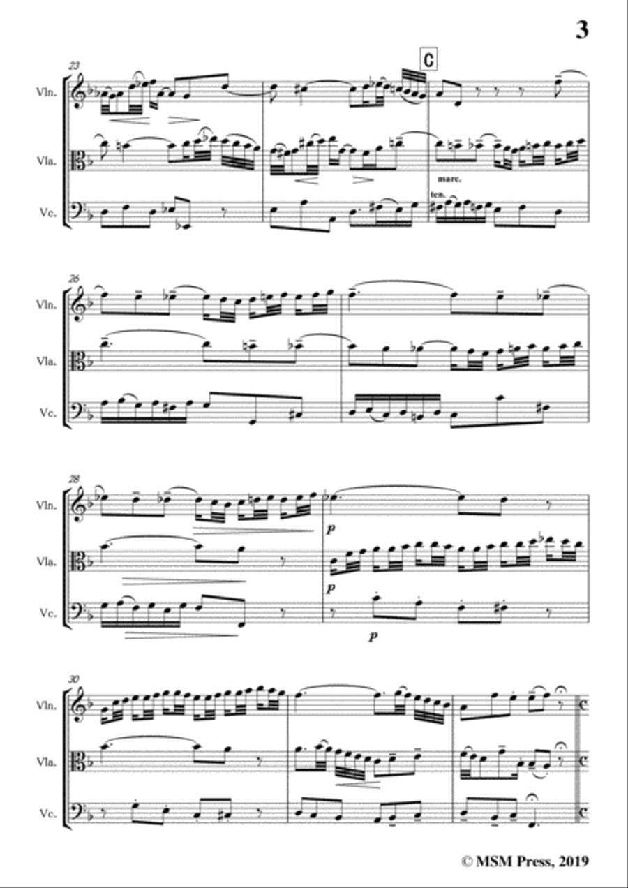 Mozart-Preludes and Fugues,K.404a No.4,for Violin,Viola&Cello String Trio scores gallery preview page 5