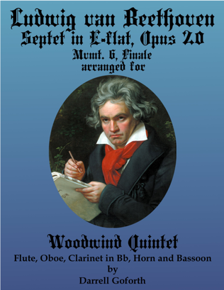 Book cover for Beethoven: Septet in E-flat Major arranged for Woodwind Quintet, Mvmt. 6, Finale