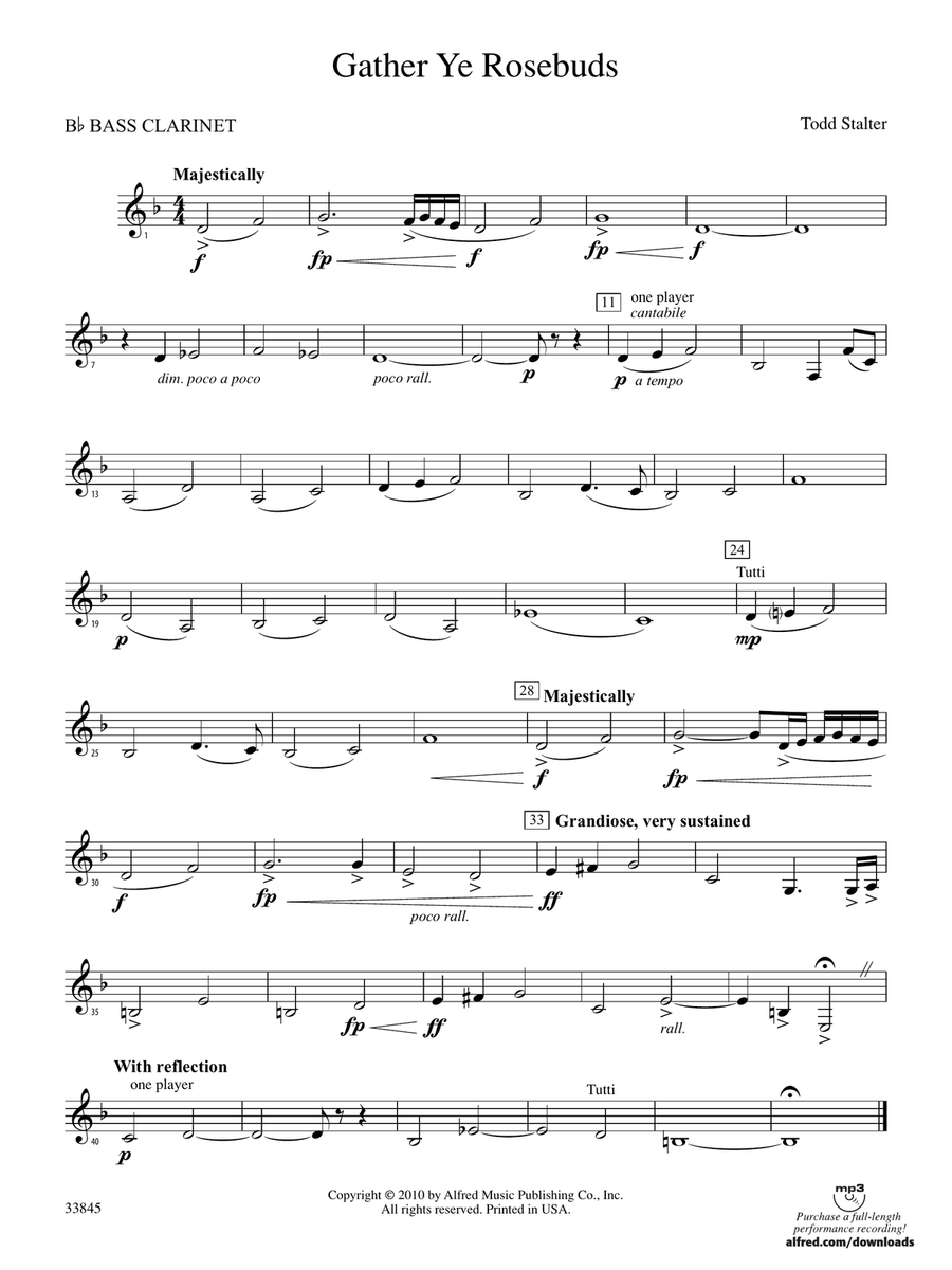 Gather Ye Rosebuds: B-flat Bass Clarinet