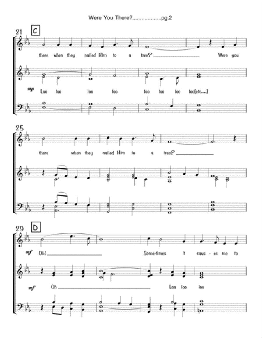 Were You There? - SATB acappella 4-Part scores gallery preview page 2