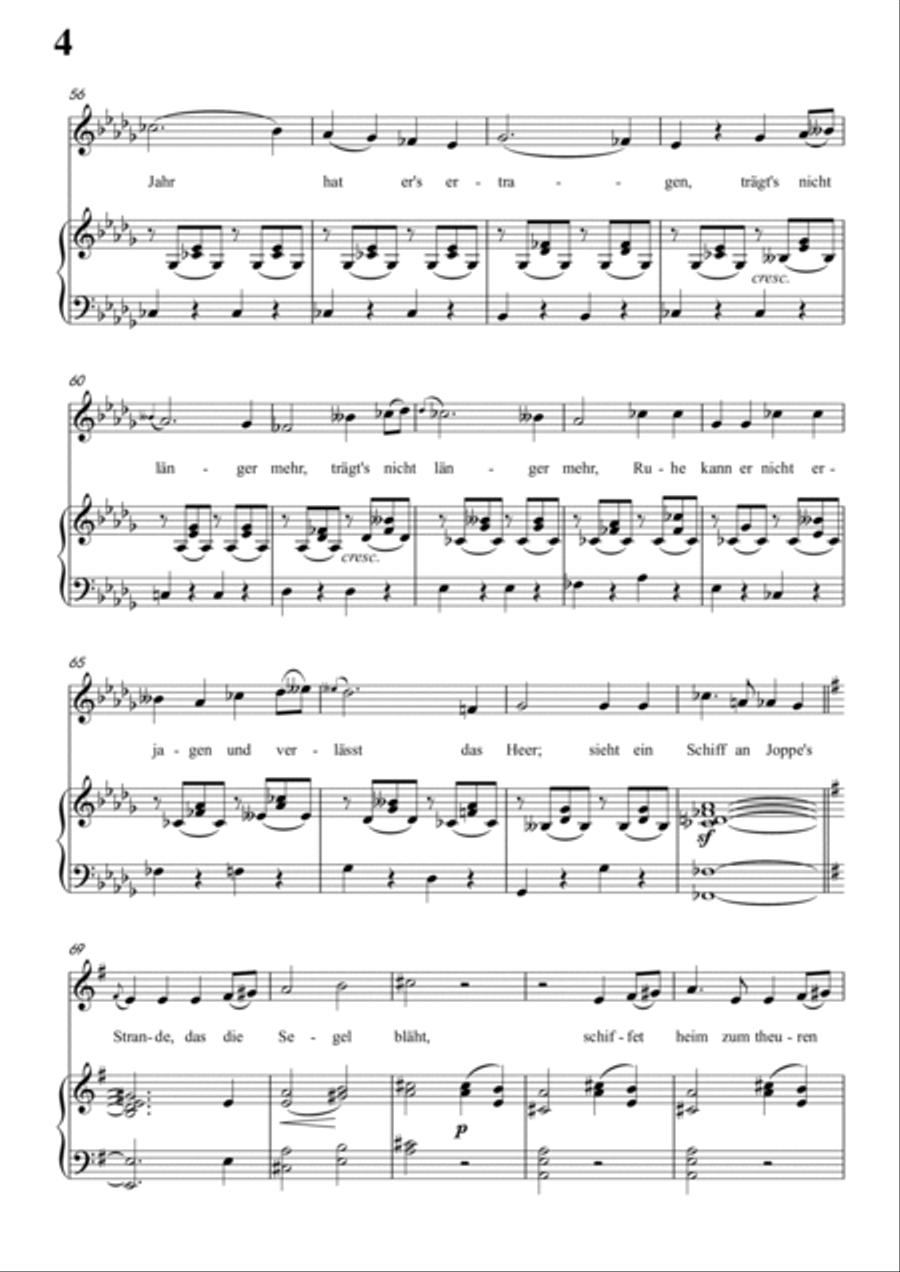 Schubert-Ritter Toggenburg in bD for Vocal and Piano Voice scores gallery preview page 5