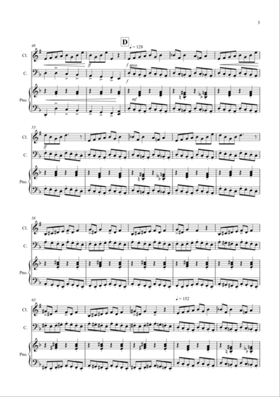 In the Hall of the Mountain King for Clarinet and Cello Duet B-Flat Clarinet scores gallery preview page 3