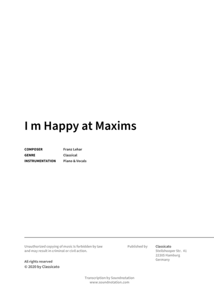 I m Happy at Maxims image number null