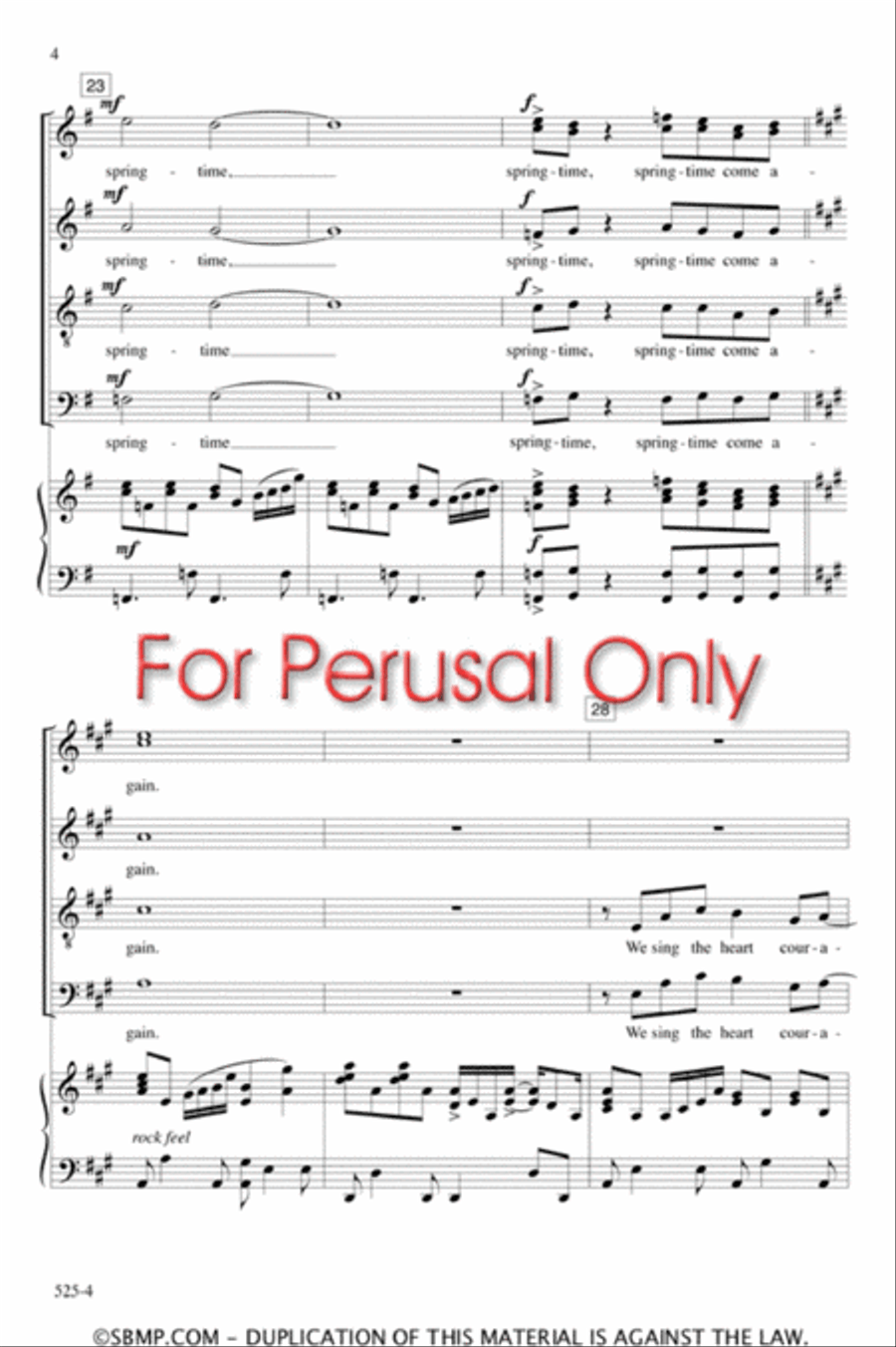 We Sing of Golden Mornings - SATB Octavo 4-Part scores gallery preview page 4
