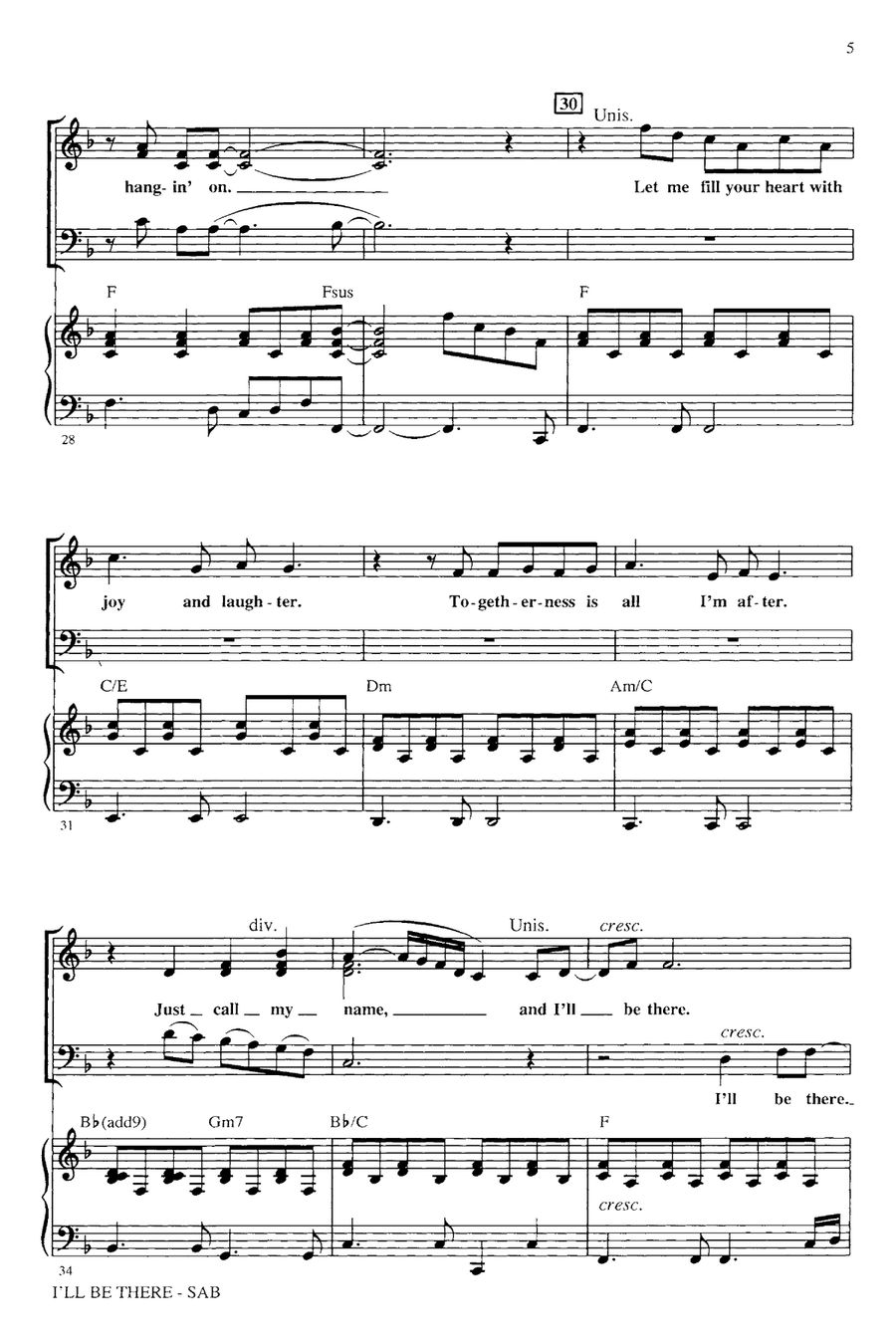 I'll Be There I'll Be There 3-Part scores gallery preview page 4