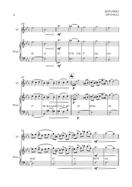 NOTURNO OP.9 NO.2 - CHOPIN – VIOLIN & PIANO image number null